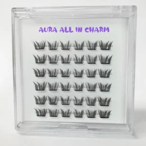 DIY Lash Extensions Kit Self Adhesive 3DPrinted Segment Lash Cluster Press On False Eyelashes Synthetic Hair Box