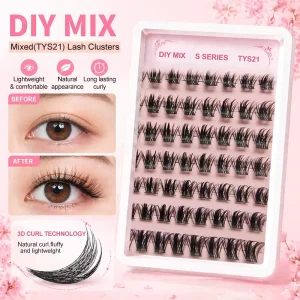 DIY Lash Kit Segment Eyelashes 10D 20D Individual Cluster Silk Fluffy Fan Lash Clusters Eyelash Extensions