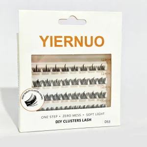 DIY Lashes Press on Fluffy Cluster Lashes Self Adhesive Pre Glued Lash Extensions Private Label Reusable Eyelash No Glue Needed