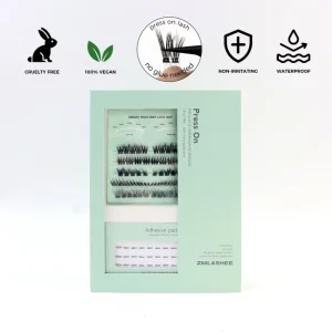 DIY Lashes Press on Fluffy Cluster Lashes Self Adhesive Pre Glued Lash Extensions Private Label Reusable Eyelash No Glue Needed