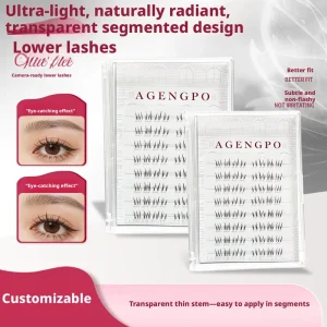 DIY Luxury Natural Volume 6D 8D 8 Rows Comfortable Handmade Lower Lashes False Synthetic Eyelash Cluster Kit Factory