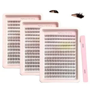 DIY Manga Fox Eye Effect Lash Segments for Cluster Eyelashes Silk Fiber Individual Eyelash Extension 12 Rows Handmade