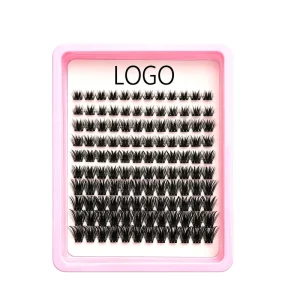 DIY Natural 10D/20D Mink Cluster Lashes Semi-Hand Made 12-Row Sharp Base Segmented Eyelashes OEM Custom Guangdong