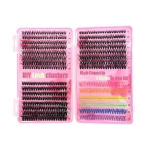Segment Eyelash Kit Flat Colorful Individual Cluster Lashes Curled False Mink Eyelashes Natural 3D 0.07MM Semi Hand
