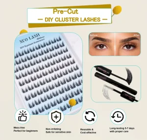 DIY Pre-Cut Eyelash Cluster Kit, Cat Eye, Doll Eye and Wispy Lash Clusters