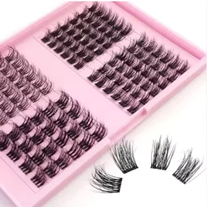 DIY Pre Cut Faux Mink Eyelash Extensions Segmented Lash Clusters Set with Bond Sealant 0.07mm 8mm 25mm DIY Eyelash