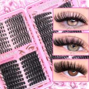 DIY Premade 3D Volume Fan Cluster Lashes Kit Thick CC Curl Individual Eyelash Extensions OEM