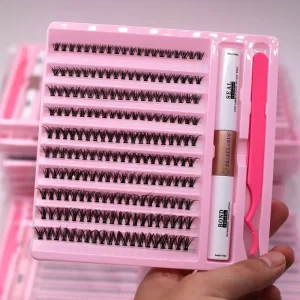 DIY Ribbon Lash Extension Kit with Bond Seal and Tweezers 200pcs Natural Style DIY Lashes 30P 40P 50P Daily Use