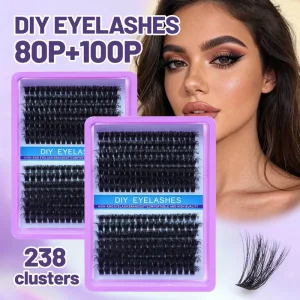 DIY Sectional False Eyelashes Synthetic Fiber Black Cotton Stalk Thick Lash Simulation D Curl Mixed