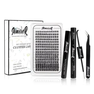 DIY Segment Extensions Cluster Lashes Sealant and Bond Natural Lash Cluster Set D-Curl Kit