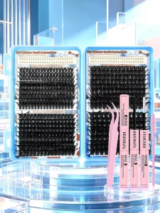 DIY Segment Lash Cluster Kit with Spikes Mixed Large-Capacity Eyelash Book