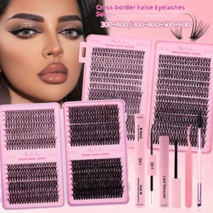 DIY Segment Lash Clusters Kit Reusable Fluffy Synthetic False Eyelashes Custom Logo Luxury Packaging Private Label