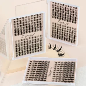 DIY Segment Lash Kit Custom Logo 140pcs Little Flame Style Cluster Lashes Trays Kit With Invisible Lines