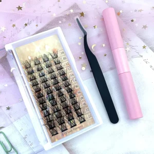DIY Segment Lashes Set Individual Natural Clusters Cruelty Free DIY Eyelash Extensions Kit