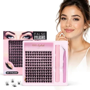 DIY Segmented Cluster Lashes Synthetic Fiber Glue Free 144 Pairs Eyelash Set Self-Grafting 3D Stereo Eyelash Extension Kit