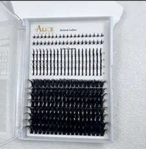 DIY Segmented Clustered Bottom Lashes Fairy Lashes Fluffy 100D 14-20MM Black Matte Semi Hand Made Grafting Cluster