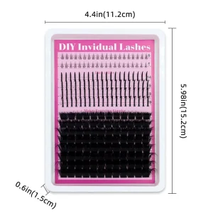 DIY Segmented Fluffy Lashes Soft Voluminous Semi-Handmade Black Cotton Stalk Extension Set