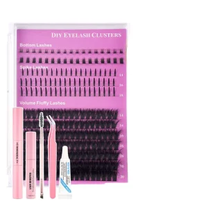 DIY Segmented Hair Red Box Set Slender Cross Thick Semi hand Made Cluster Lashes False Eyelashes