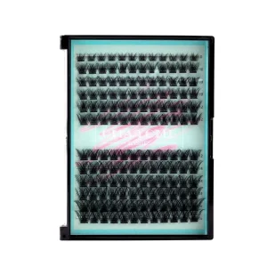 DIY Segmented Single Cluster False Eyelashes Semi Hand Made Natural Thick & Curly 12 Rows