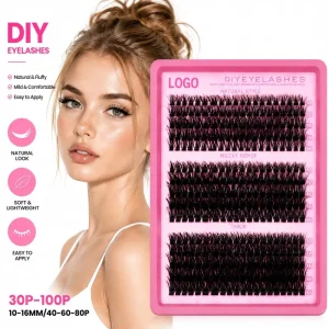DIY Segmented Single-Cluster Synthetic Hair Natural Slim Long Style False Eyelashes