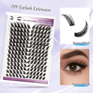 DIY Self Adhesive Eyelashes 168pcs Lash Clusters Eyelash Extension 12-18mm D Curl Individual 3Lash Bond and Seal Lash Tweezers