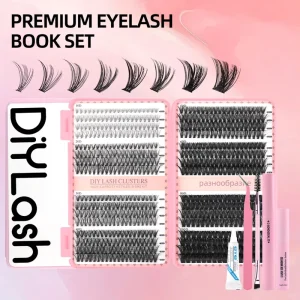 DIY Self Adhesive False Eyelashes Thick Band Lashes Fluffy Wispy Lash Clusters 30d 40d 50d 60d Mix Lash Clusters