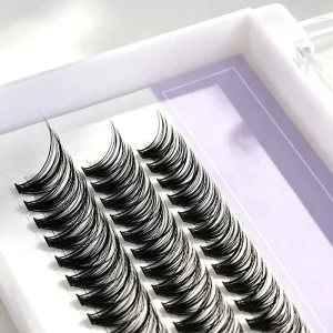 DIY Self Grafting Cluster Lashes Private Label Large Capacity Fluffy Wispy Korean PBT Fiber Novice Makeup Segment Lash Tray