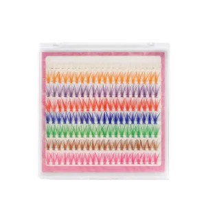 DIY Self Grafting Eyelash Extension Faux Mink Mix 8 Colors Rainbow Silk Individual d Curl Fluffy Segmented Colored Lash Clusters