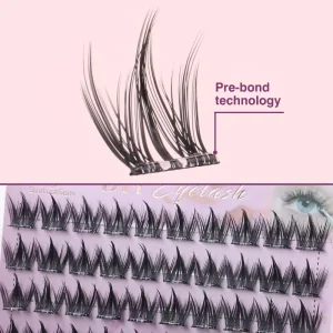 DIY Semi-Handmade Glue-Free Self-Adhesive Segmented Lash Kit Single-Cluster Curled Soft Voluminous Lashes