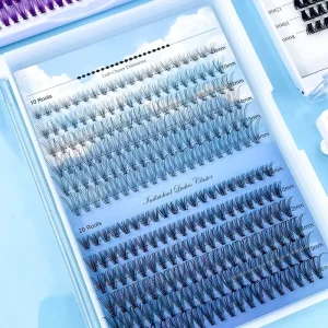 DIY Silk Cluster Eyelash Extensions Faux Mink Segment Lash Set