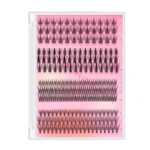 DIY Single Cluster Grafted Synthetic Hair False Eyelashes Natural Curl Fish Tail Voluminous Curl Thick Powder Compact Four Color
