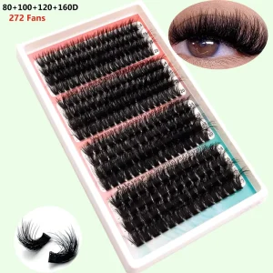 DIY Single cluster Segmented Grafted False Eyelashes Unisex Large Volume 60D+80D+100D+120D+160 Mixed Density Place Origin Rows