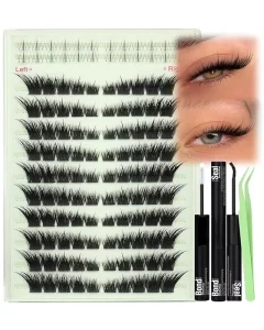 DIY Spiky Flower Lashes Kit Mixed Sizes. Ultra Voluminous Thick Cluster Lashes. Stunning False Eyelashes for 3D Makeup Lizi