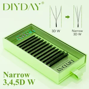 DIYDAY 0.07Thickness C D Curl Narrow 3DW Extensiones De Pestaas for Lashes