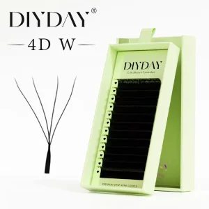 DIYDAY 4D Clover W Wispy Fluffy Lashes CC DD Curl Synthetic Customizable Eyelash Extensions