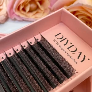 DIYDAY 5D W Premade Volume Silk Faux Eyelash Extensions False Individual Mink Lashes Silk Lash Extensions