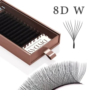 DIYDAY 8DW Lash Extensions for Salon Premade Volume Fans Blooming Individual False Lash Clusters for Make up Training
