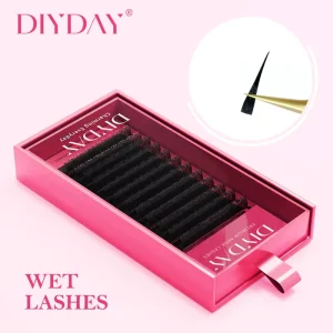 DIYDAY Cost Effective C D Curl Customizable Flat PBT Textured Spiked Wet Look Colored Machine Made Full Extensions