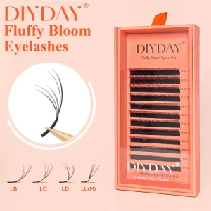 DIYDAY Fluffy Bloom Eyelashes Korean PBT False Eyelashes LB LC LD LU Curl
