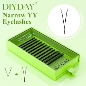 DIYDAY High Quality Narrow YY Lashes 12 Rows 0.07mm C D Matte Black PBT Soft Natural Salon Cruelty Free Handmade