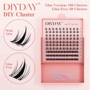 DIYDAY Natural Soft Matte Volume Lash Extensions PBT C D Curl DIY Home Use Eco friendly Durable Handmade Lashes