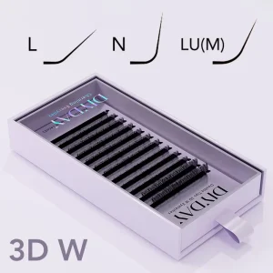 DIYDAY New Arrival 3D W Shape for Individual Faux Mink Natural Long Eyelash Extensions Eco friendly & Durable