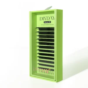 DIYDAY New Arrival Narrow 4D W Shape Matte PBT Fiber Super Soft Customizable Eyelash Extensions