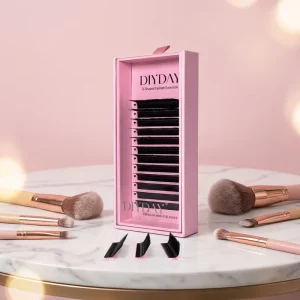 DIYDAY U-YY Lashes 12 Rows 0.07mm C/D/L/N/LU (M) Matte Black Soft Handmade Natural Volume