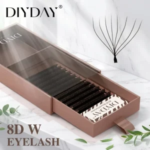 DIYDAY Wispy Fluffy 8D W Lashes Hand Waved C Curl Multi Length Eyelash Extensions