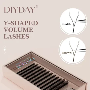 DIYDAY YY 2D 0.07 Curl Black and Brown Individual Eyelash Extensions PBT Material Natural Eyelashes Private Label