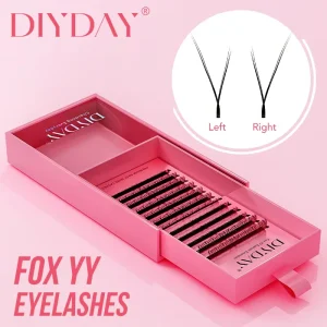 DIYDAY YY Fox Eyelash Extension Three Layers Y Shaped Premade False Lashes Left and Right YY Fox Eyelashes