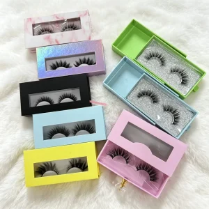 DQL Reusable 3D Synthetic Hair Handmade False Eyelashes Invisible Band Self adhesive 0.07mm 0.05mm Thickness Custom Packaging
