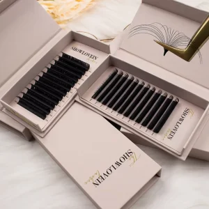 Dark Black Individual Eyelash Extensions 0.03 0.05mm Cashmere Eyelashes Extensions Private Label Cashmere Lash Tray