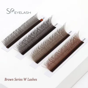 Dark Brown Hand Made Fan Lash Extension C D M L Curl Mix 8-15mm High Quality Colorful Individual Ombre Eyelash Lashes